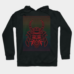 The Legend Of Red Samurai Mask Retro Hoodie